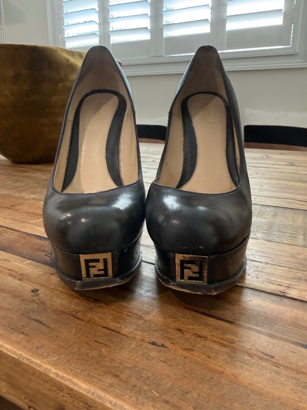 Fendi black platform stiletto heel